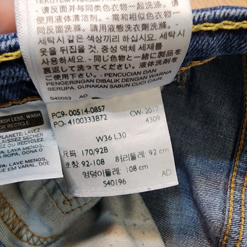 Levis 514 Slim Straight The Original Jeans Mens Size 36x30 Blue Dark Wash Cowboy - Picture 11 of 12